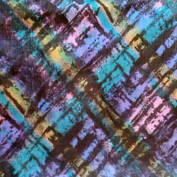 Vintage Wiggle Dress Sz 16 Belted Pin Up Brutalist Peacock Blue Jeweled Collar - Picture 8 of 16